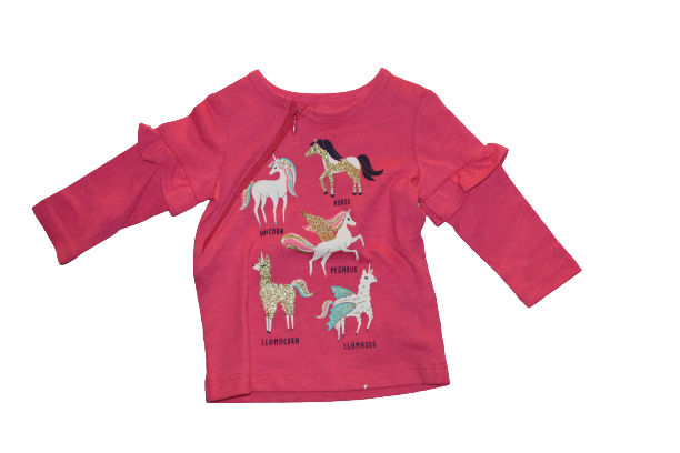 RIGHT ZIPPER Unicorn Pegasus Llamas Size 6M