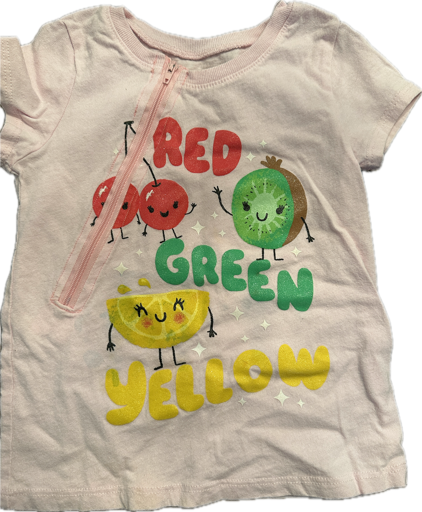 GENTLY USED Red Green Yellow Right Zipper Size 3T