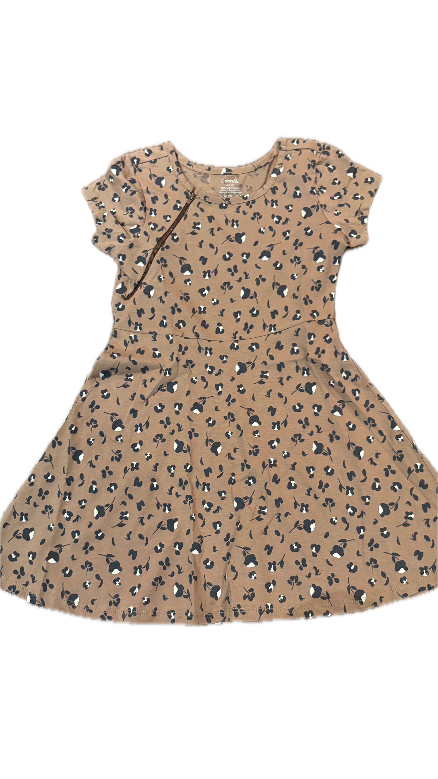 RIGHT ZIPPER Black Flower Dress