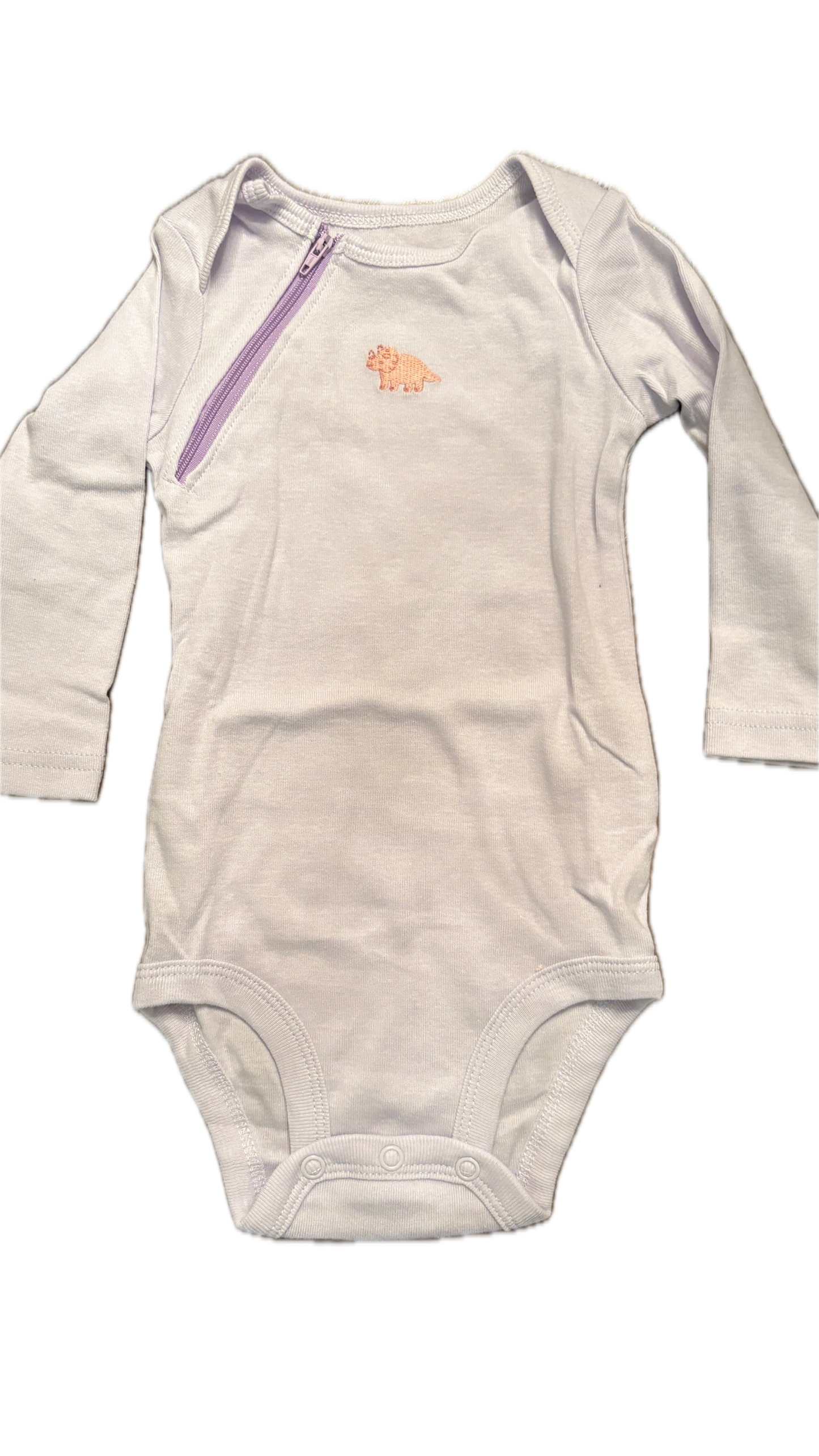 RIGHT ZIPPER Triceratops Onesie