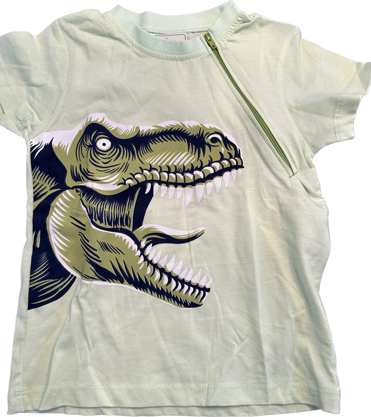 LEFT ZIPPER Green Dino Size 3
