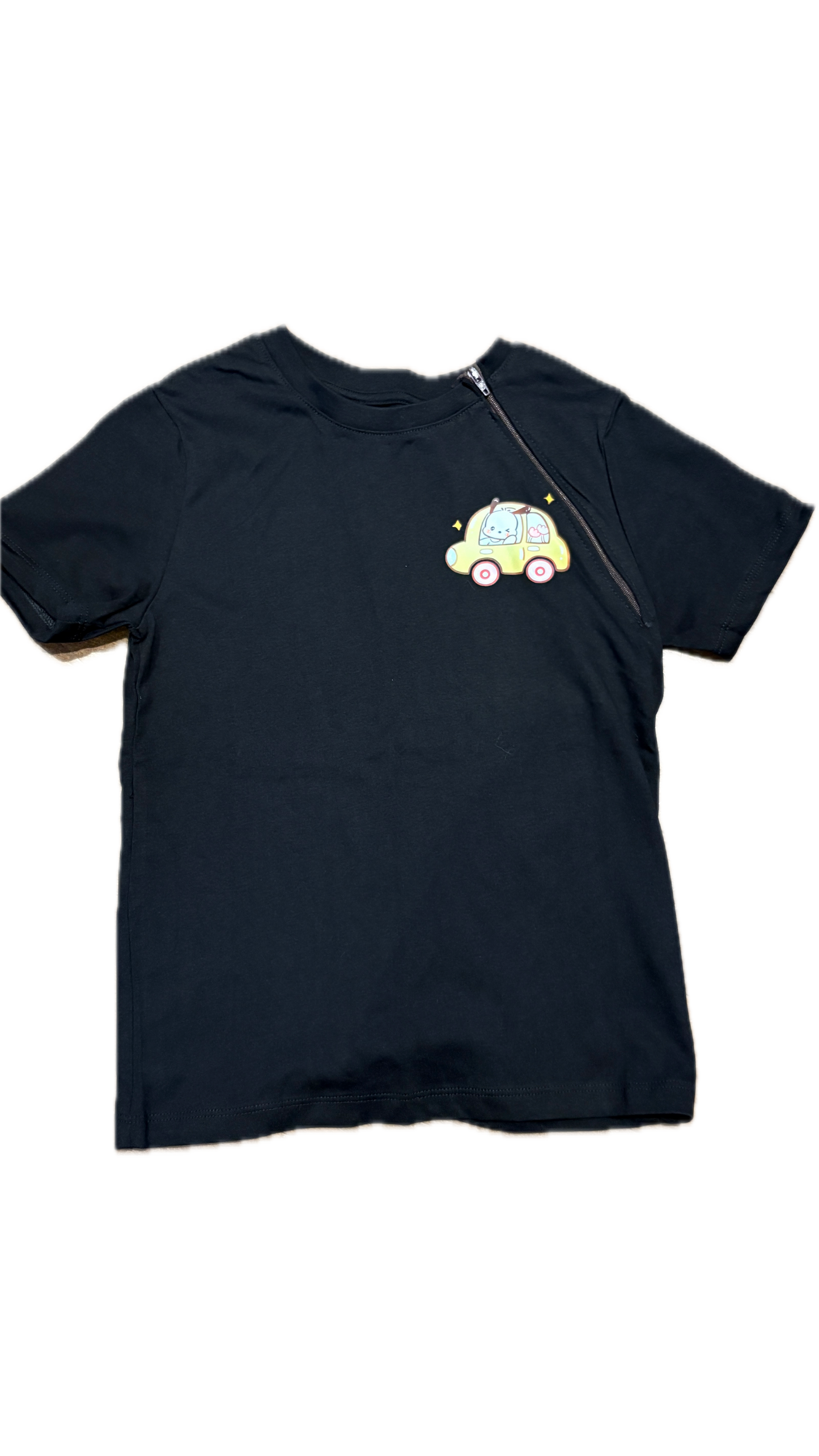 LEFT ZIPPER Dog in Yellow Car