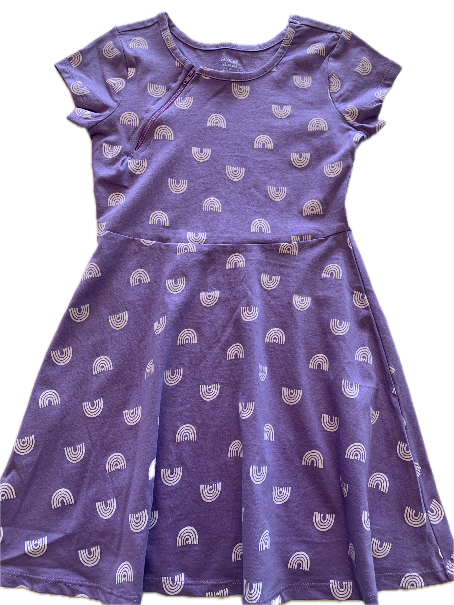 RIGHT ZIPPER Purple Rainbow Dress