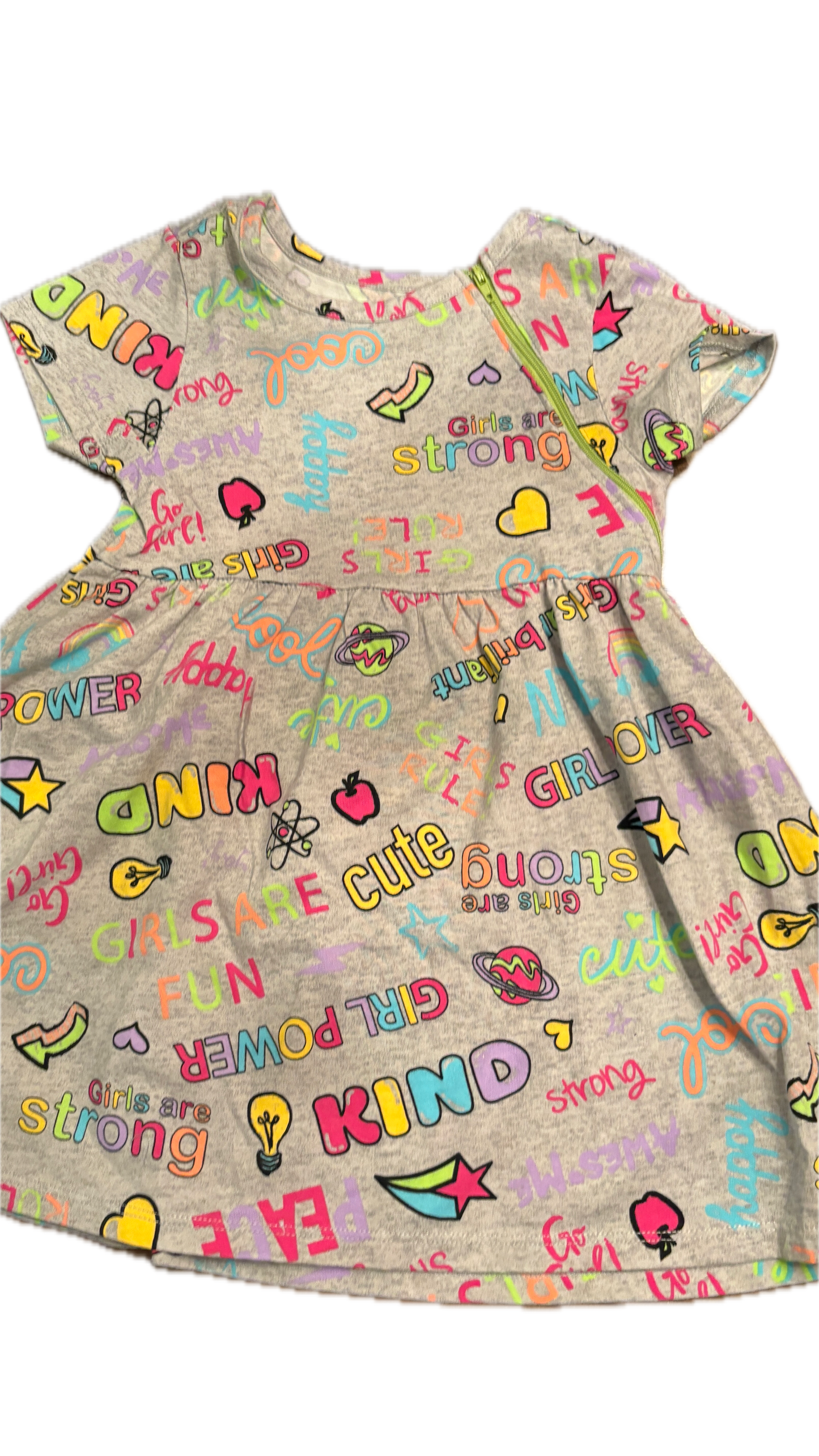 LEFT ZIPPER Positive Words Dress
