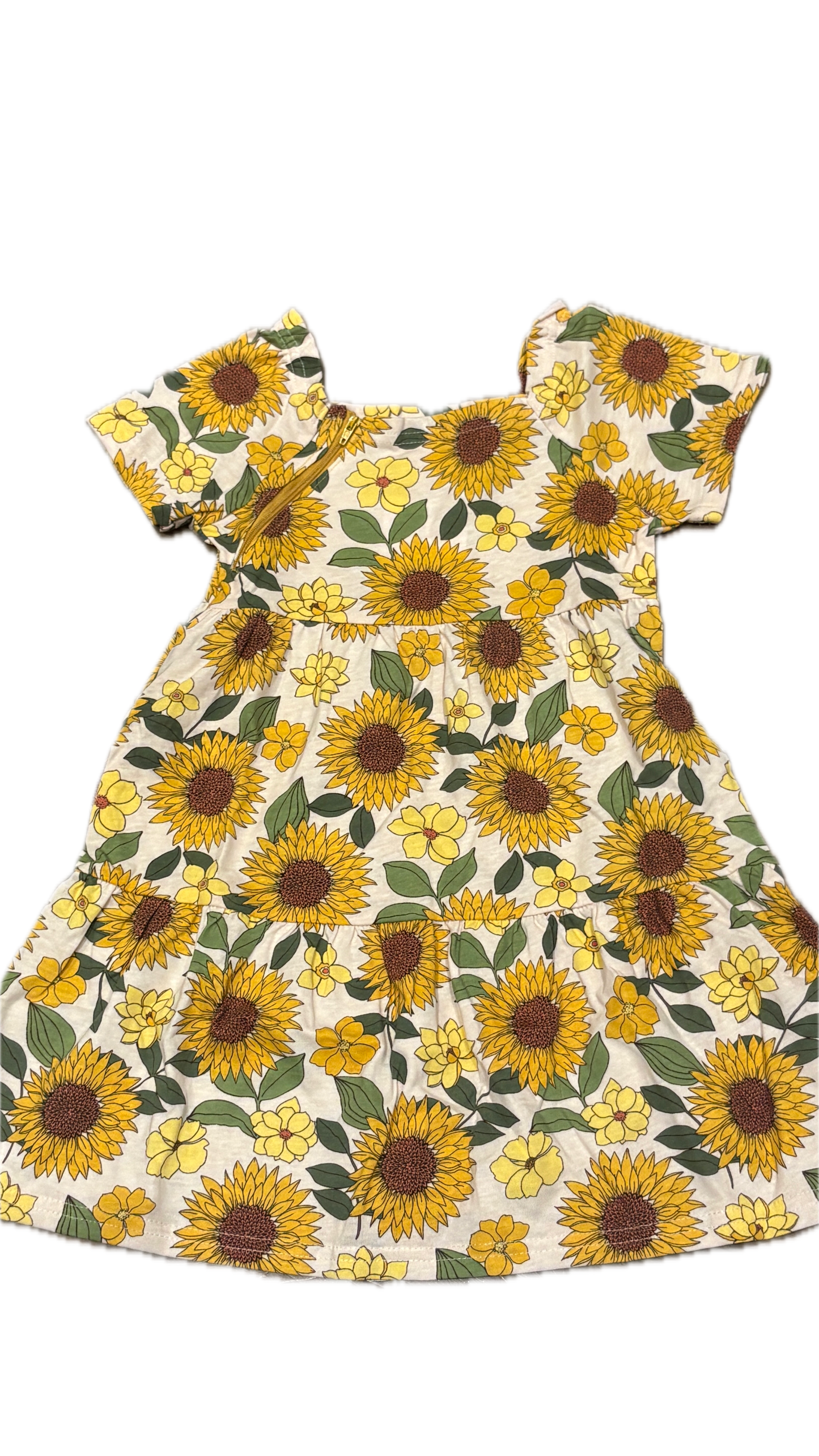 RIGHT ZIPPER Gold Flowers