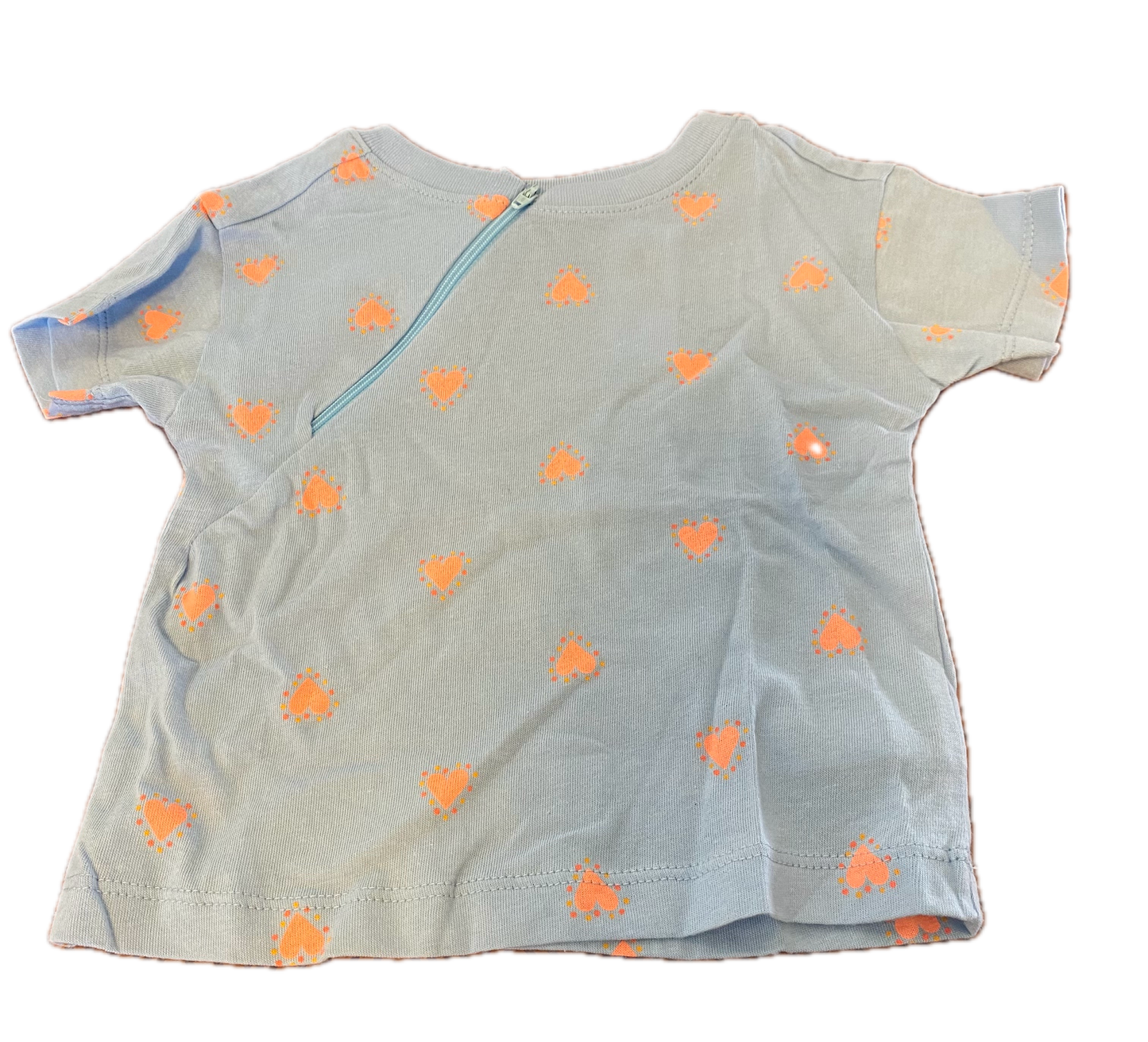 RIGHT ZIPPER Blue with Hearts