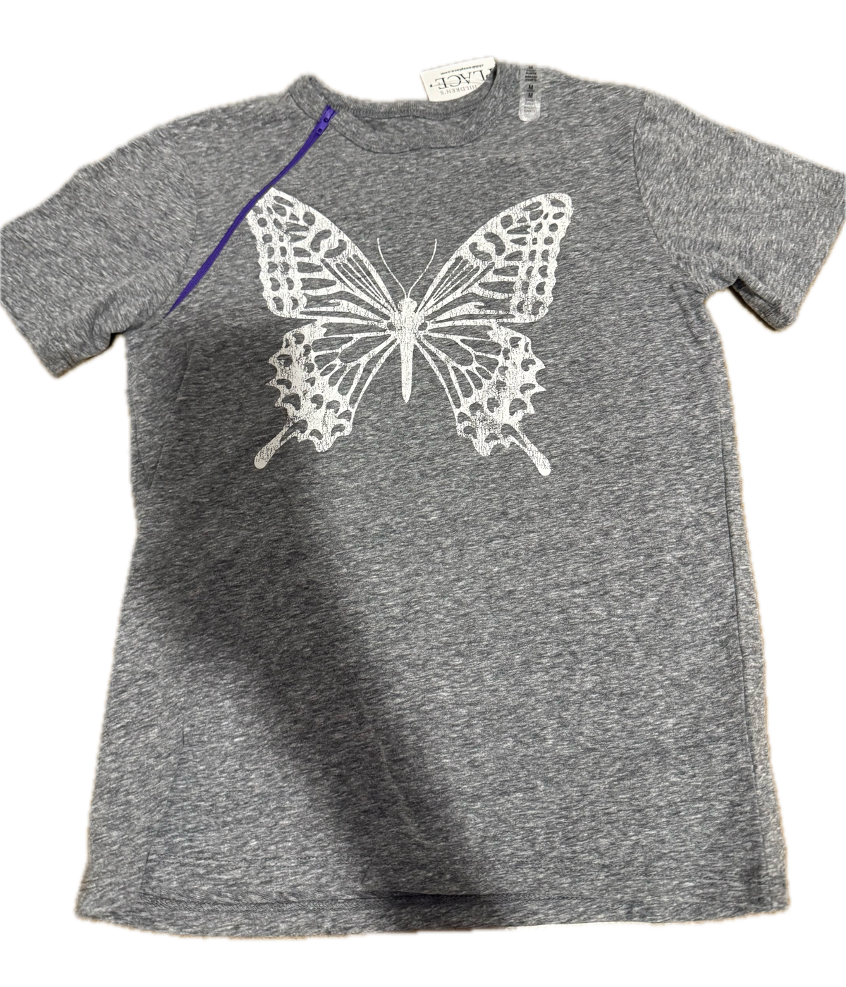 RIGHT ZIPPER Grey Butterfly