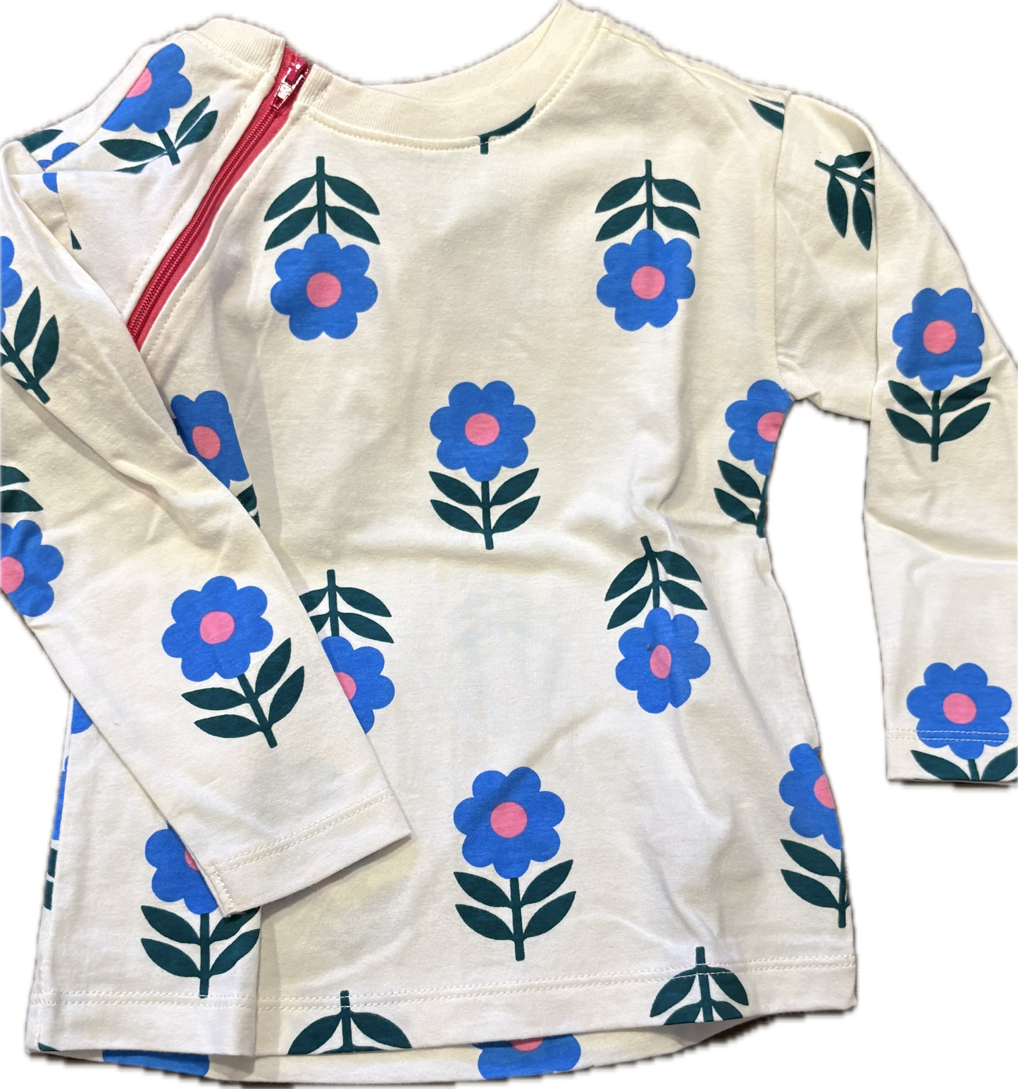 RIGHT ZIPPER Blue Flowers