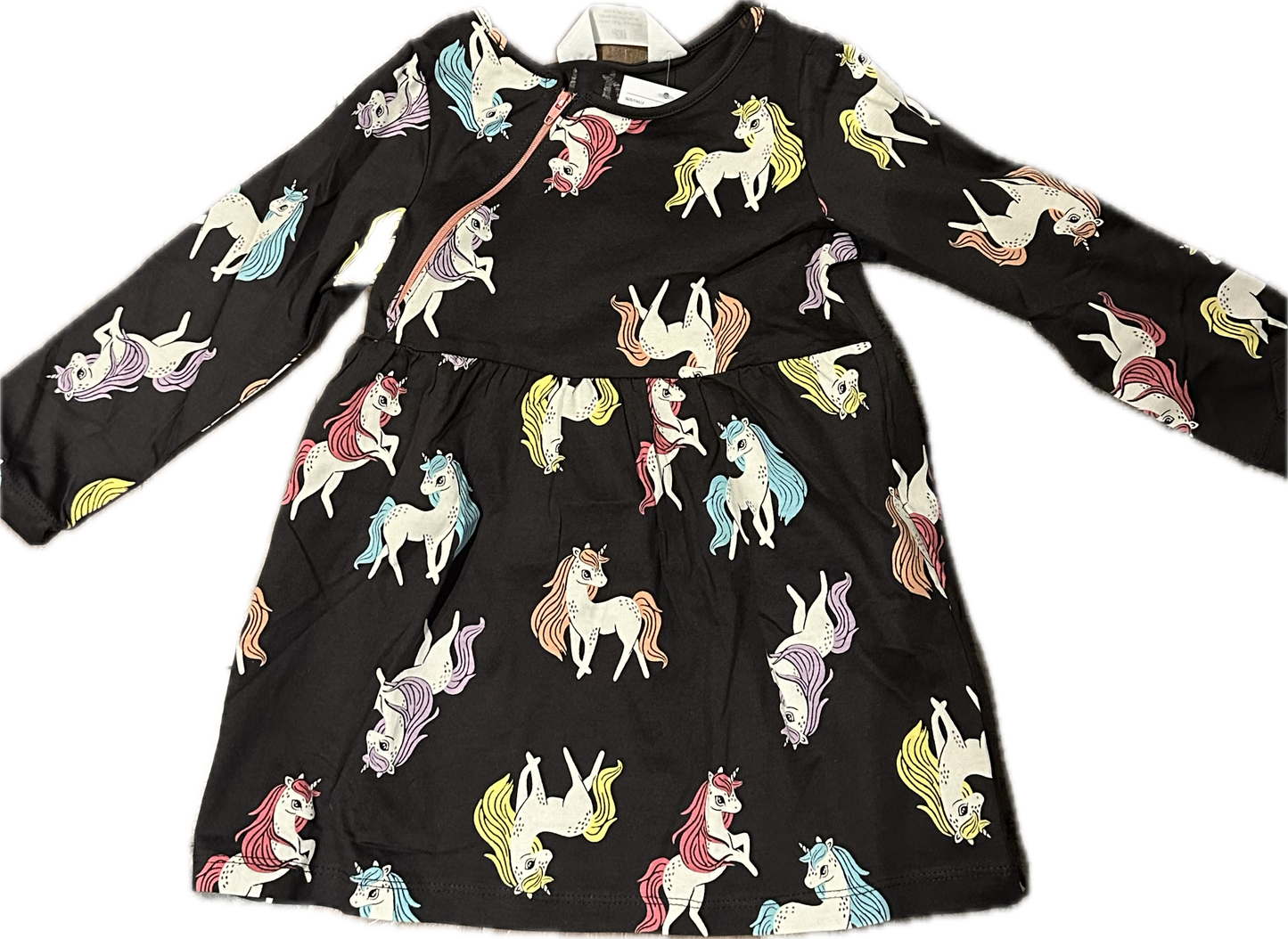 RIGHT ZIPPER Unicorn Dress Size 2T