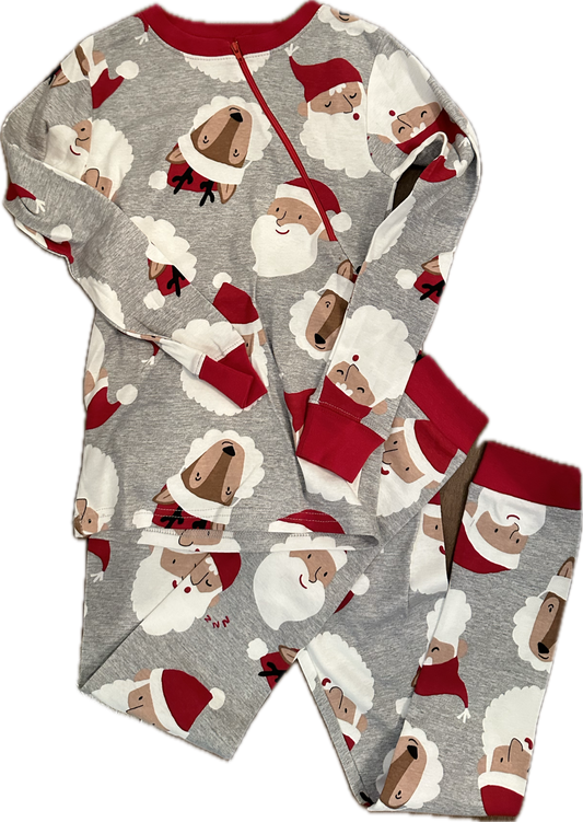 LEFT ZIPPER Christmas PJ’s Size 8