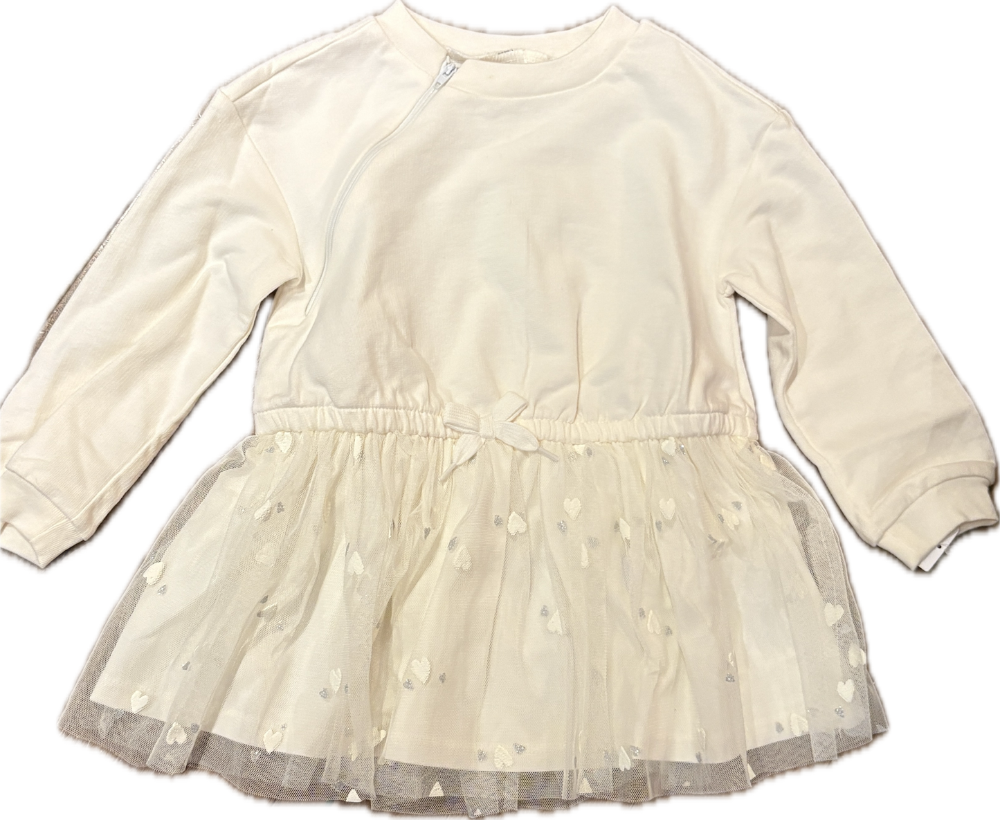 RIGHT ZIPPER White Glitter Dress