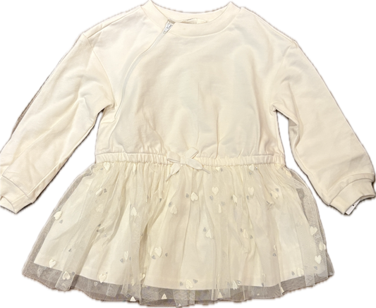 RIGHT ZIPPER White Glitter Dress