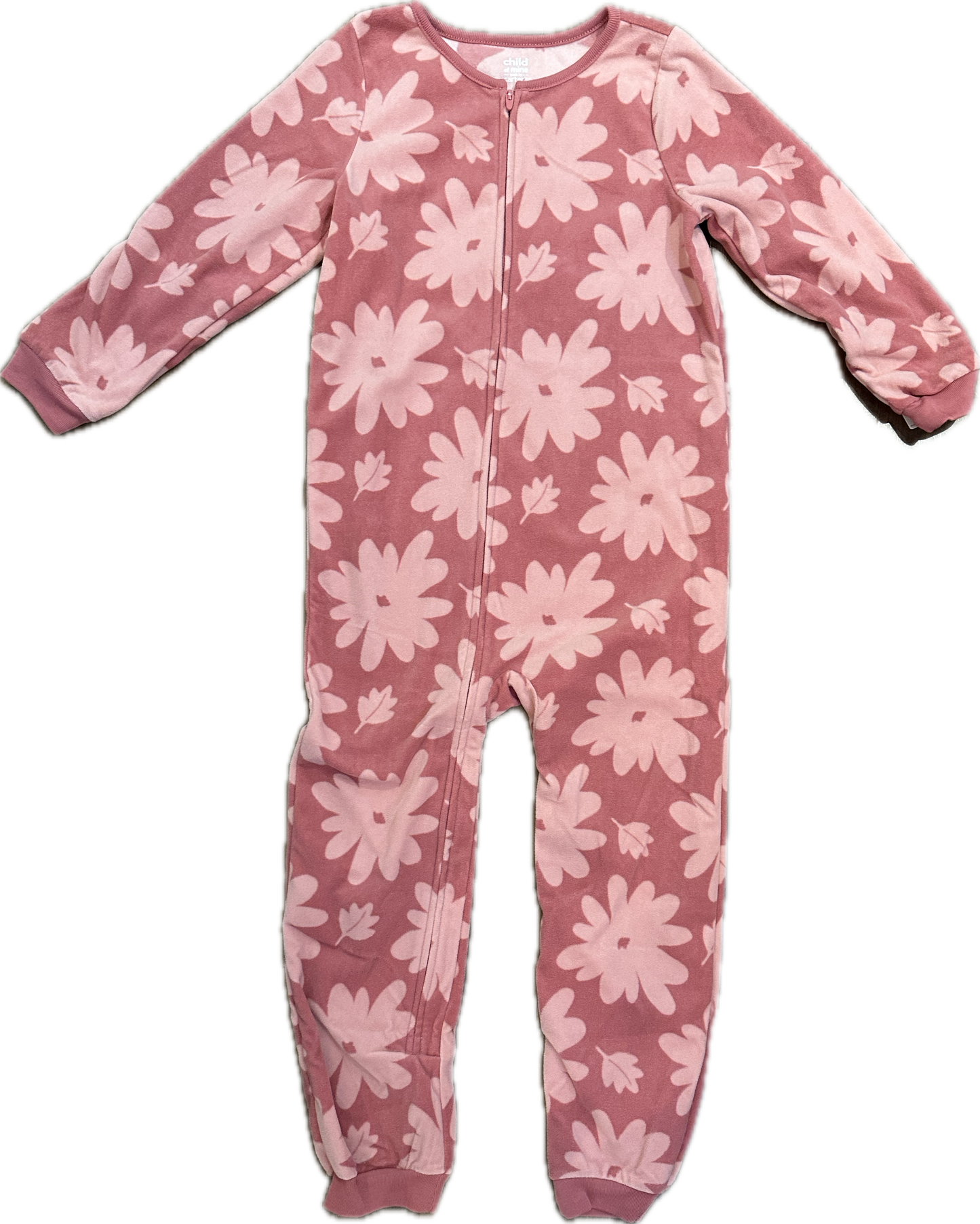 Flowered Fleece Onesie Size 7