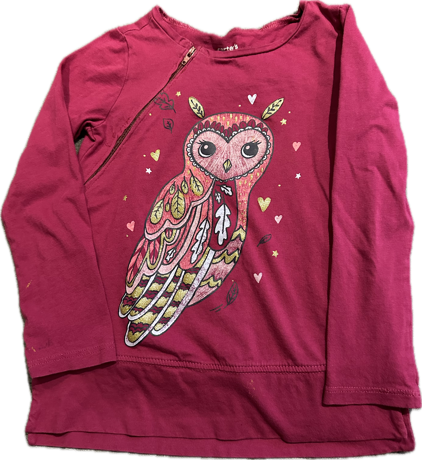 GENTLY USED Owl RIGHT Zipper Size 5