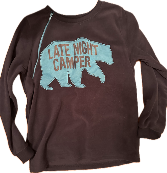 IMPERFECT Late Night Camper PJ Top Size 10 Right Zipper