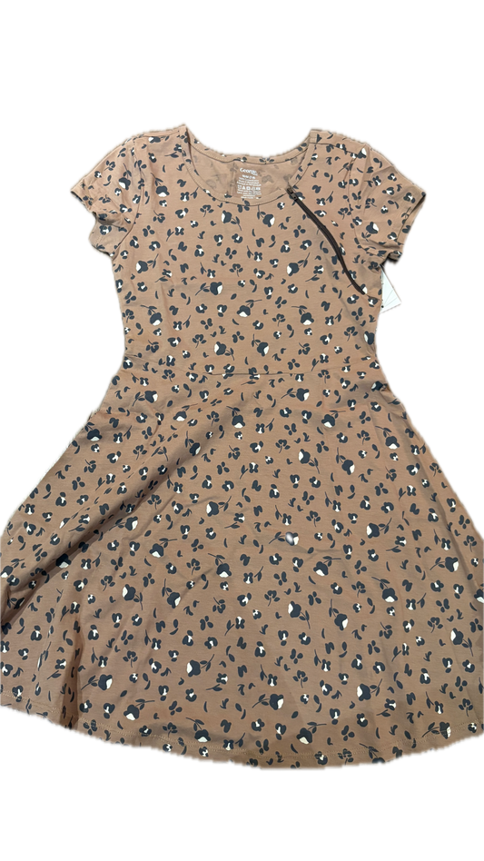 LEFT ZIPPER Black Flower Dress