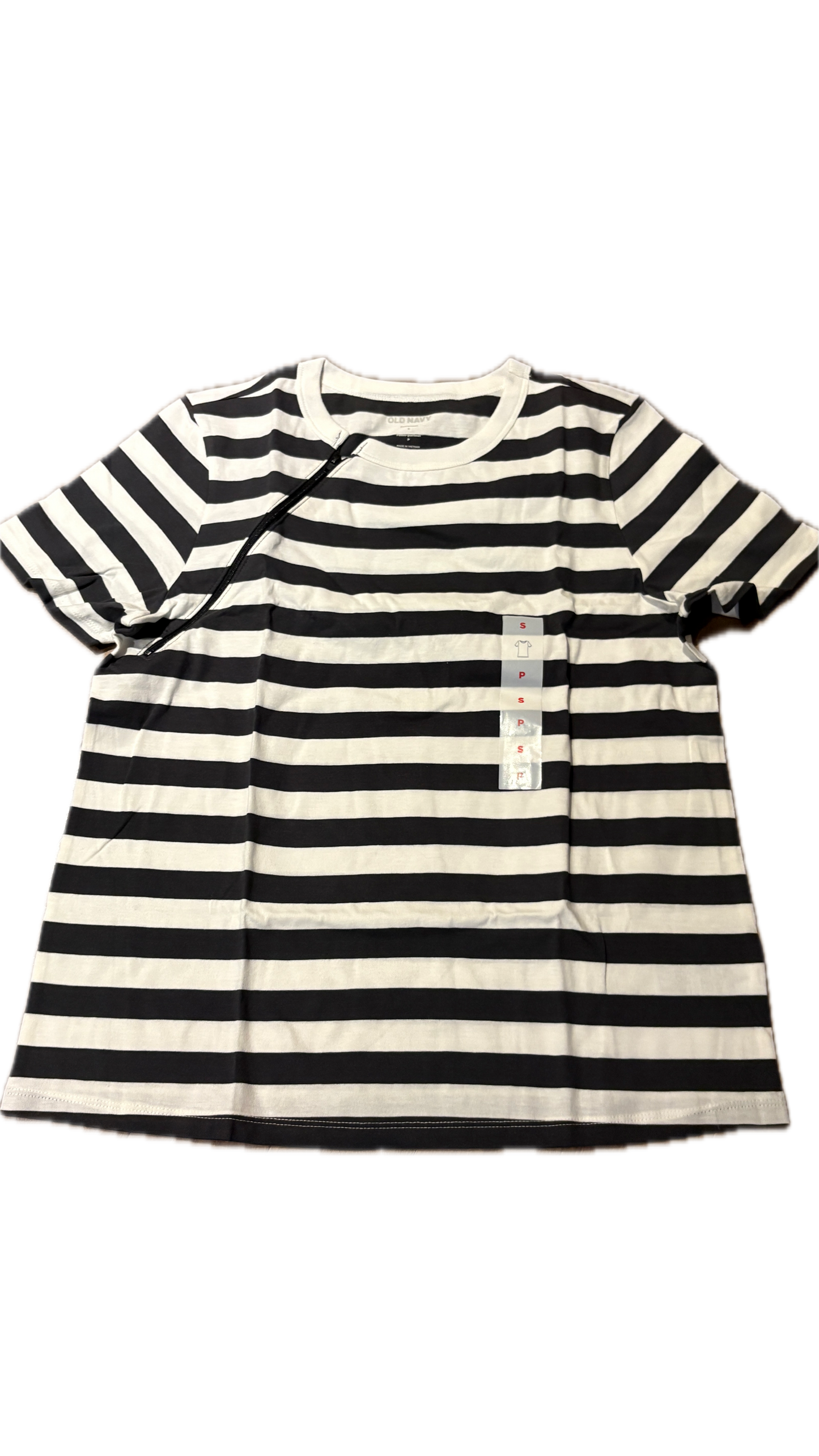 RIGHT ZIPPER Black and White Stripes
