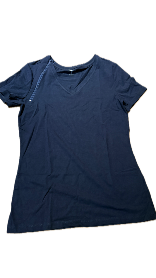 RIGHT ZIPPER Navy Blue VNeck