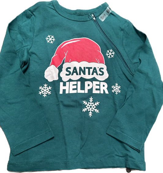 LEFT ZIPPER Santas Helper Size 2T