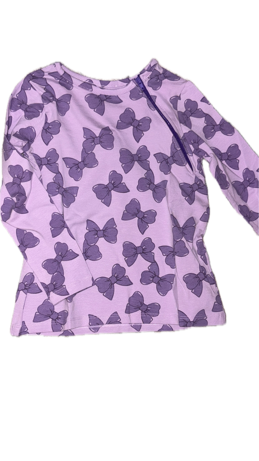 LEFT ZIPPER Purple Bows