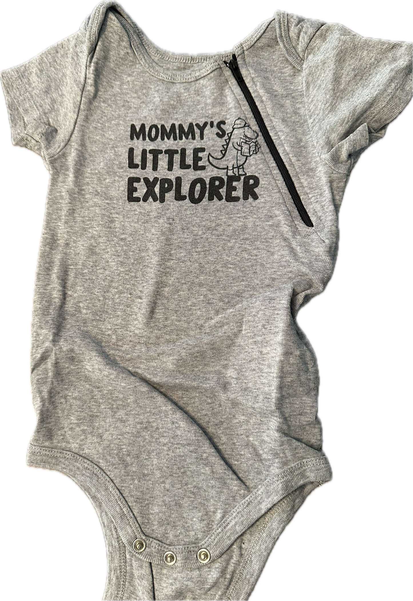 GENTLY USED Mommy's Little Explorer Onesie LEFT ZIPPER