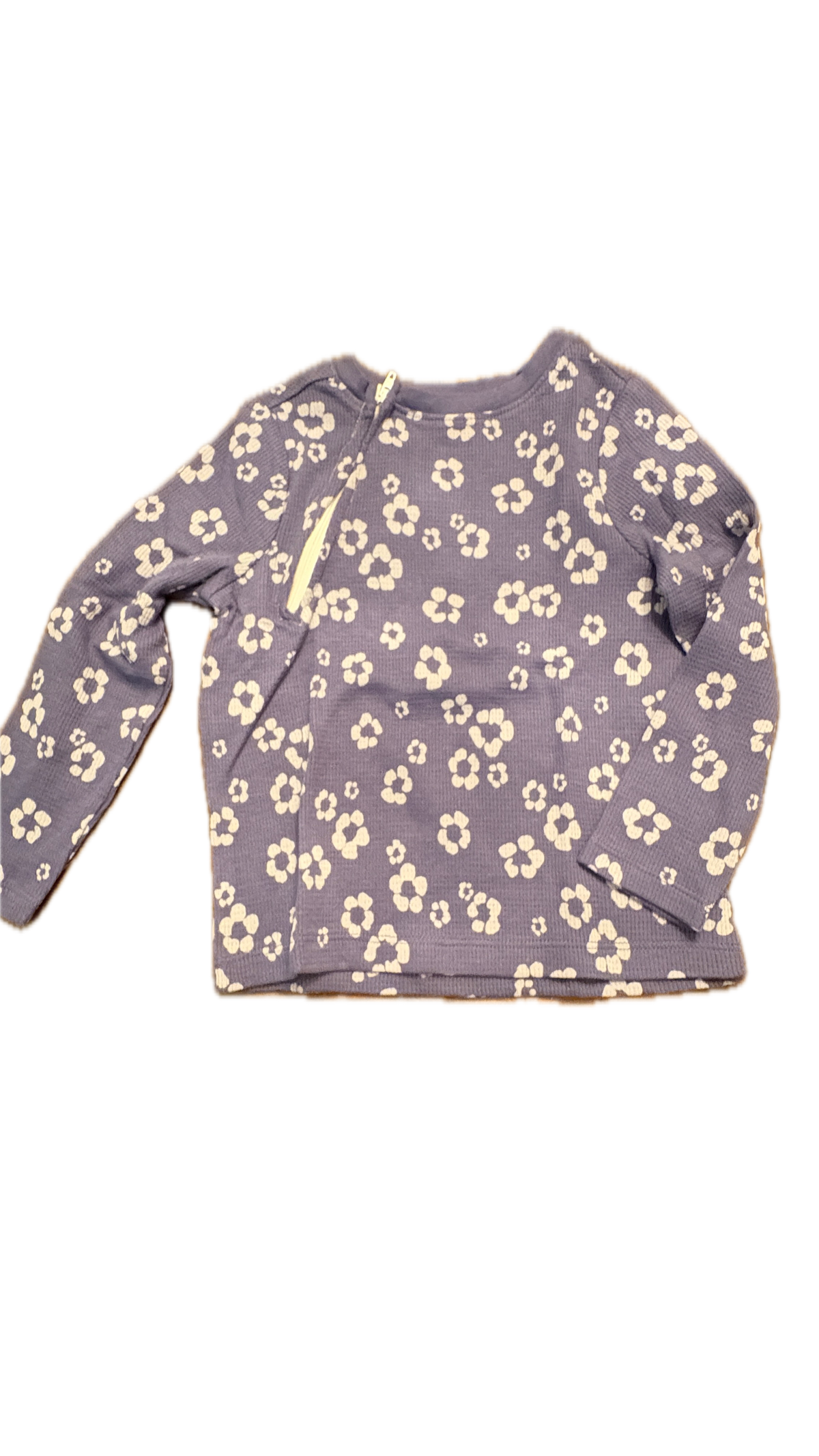 RIGHT ZIPPER Blue Flowers Waffle