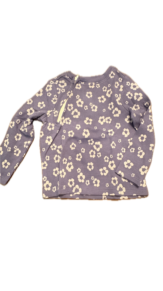 RIGHT ZIPPER Blue Flowers Waffle