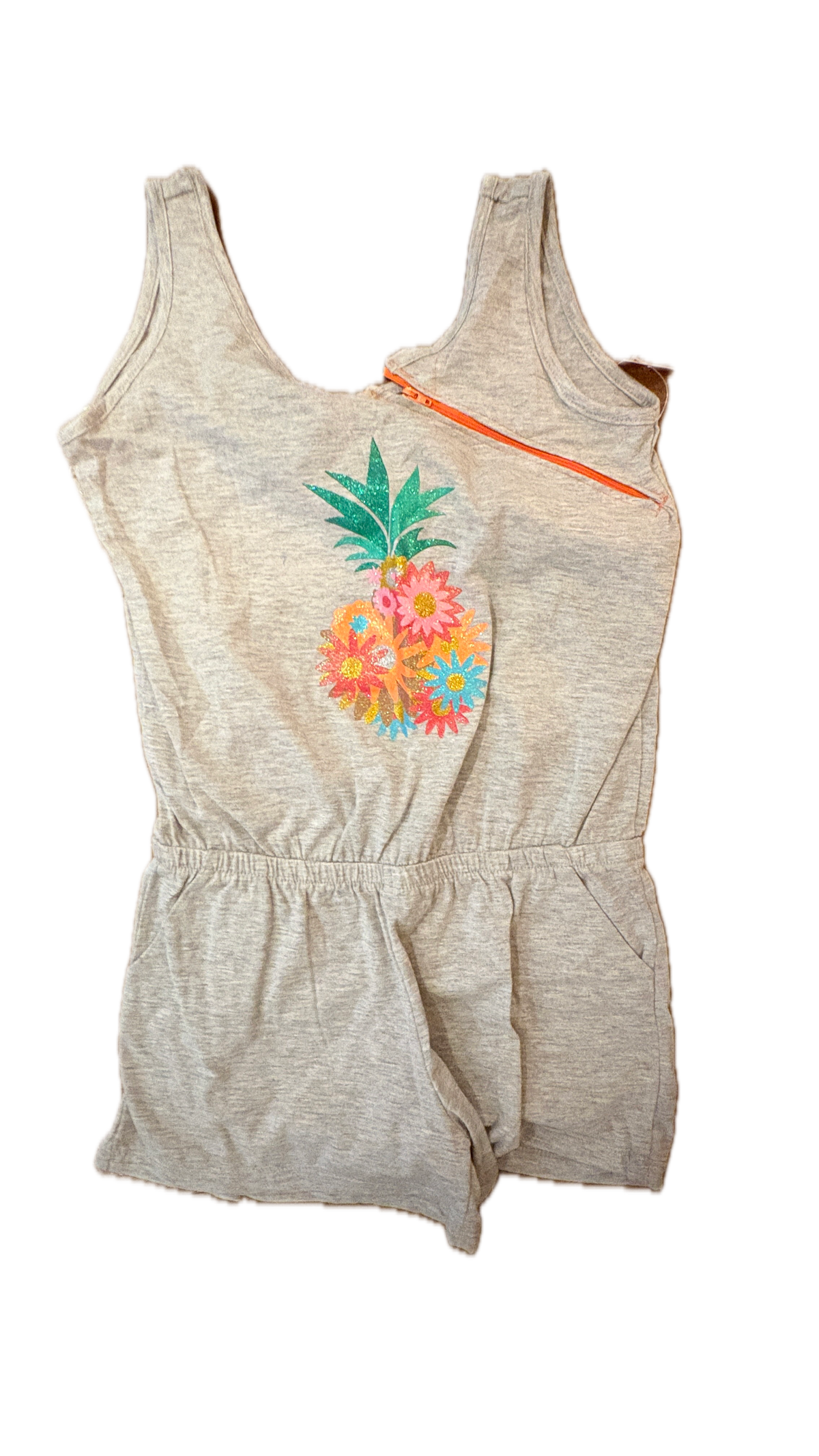 LEFT ZIPPER One Piece Flower Pineapple