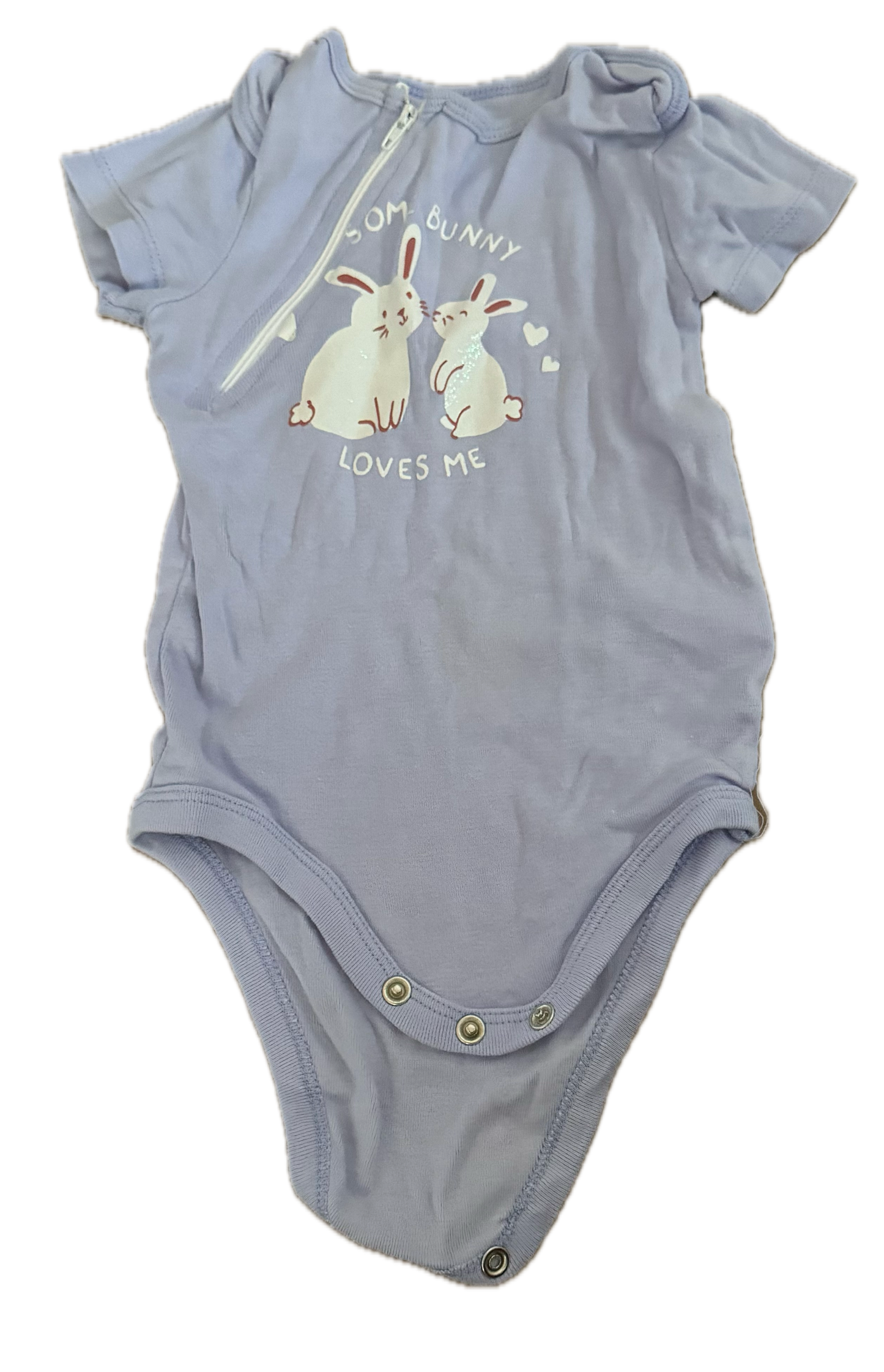 GENTLY USED RIGHT ZIPPER Some Bunny Loves Me Onesie
