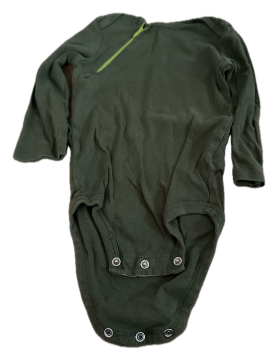 GENTLY USED Right Zipper Green Onesie