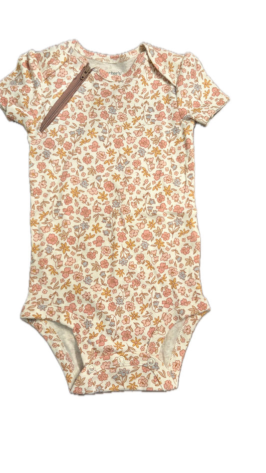 RIGHT ZIPPER Flower Onesie