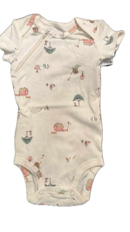 RIGHT ZIPPER Bunny Farm Onesie