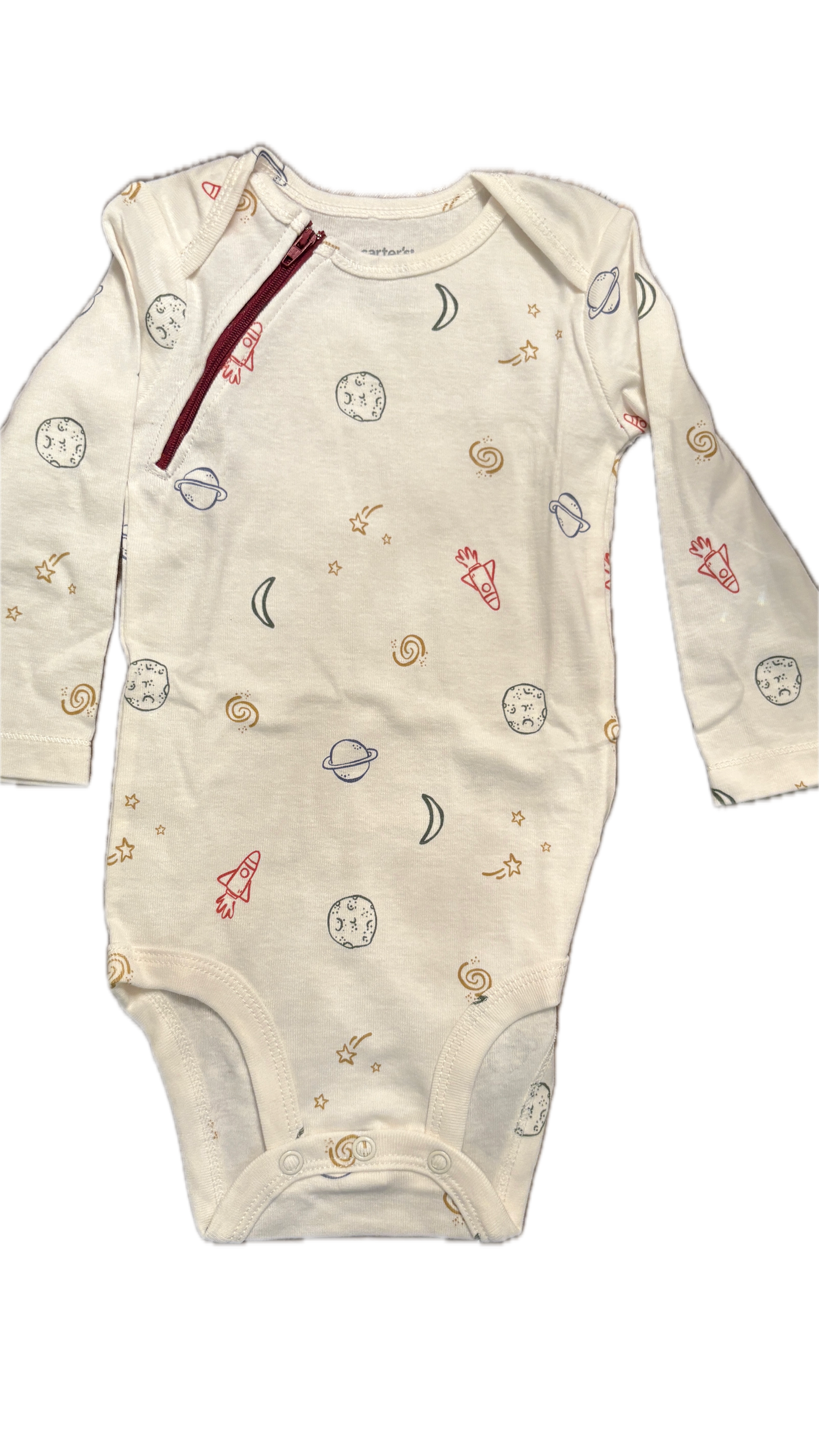 RIGHT ZIPPER Planets Onesie