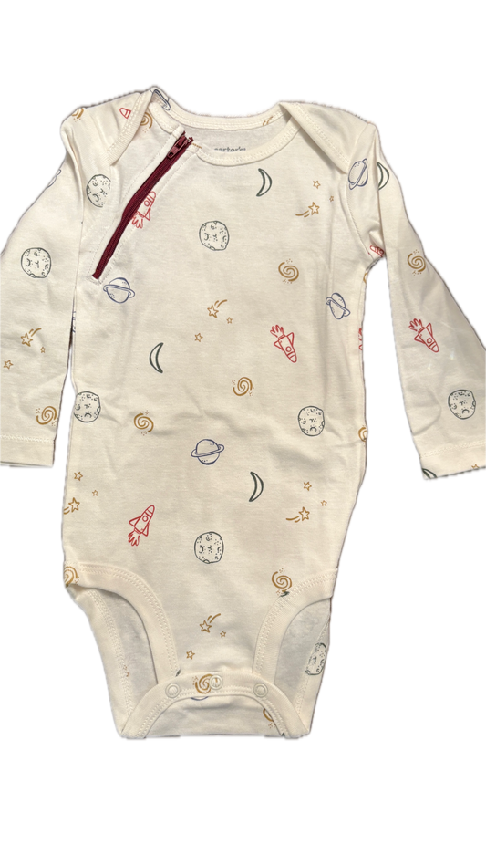 RIGHT ZIPPER Planets Onesie