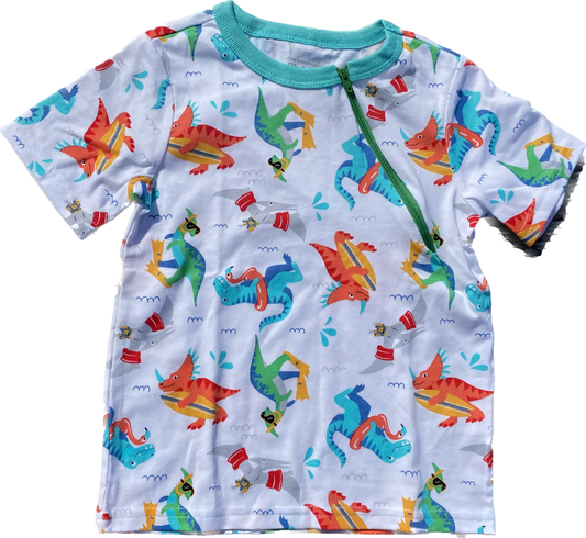 LEFT ZIPPER Swimming Dinos