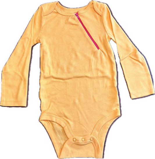 LEFT ZIPPER Gold Onesie