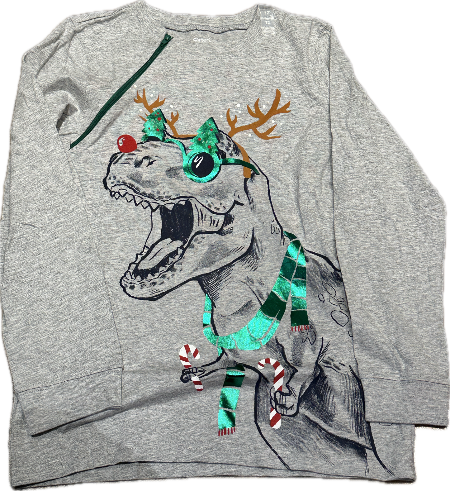 RIGHT ZIPPER Reindeer Dino