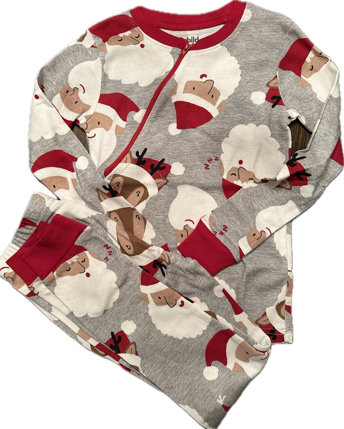 RIGHT ZIPPER Santa PJs