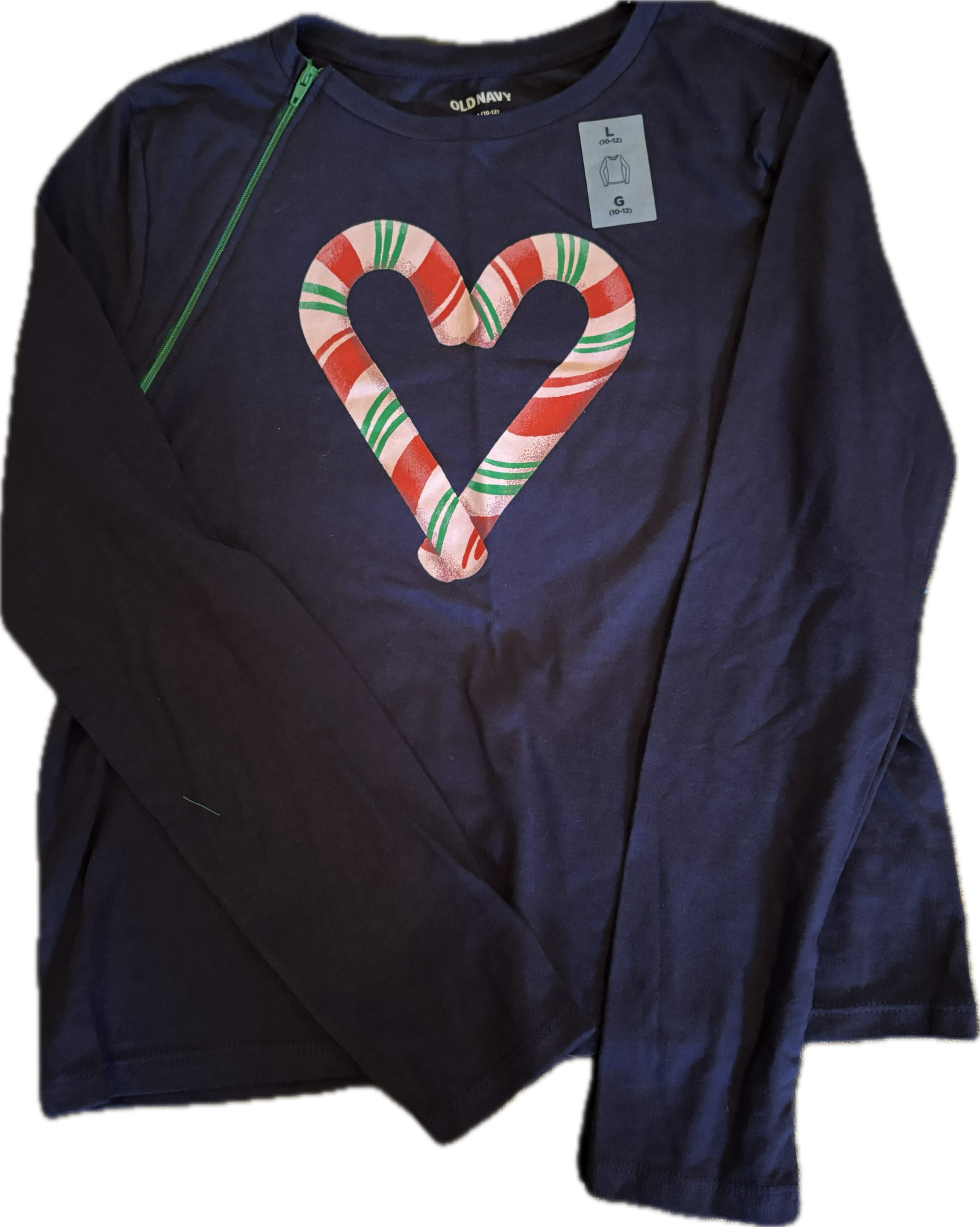 RIGHT ZIPPER Candy Cane Heart