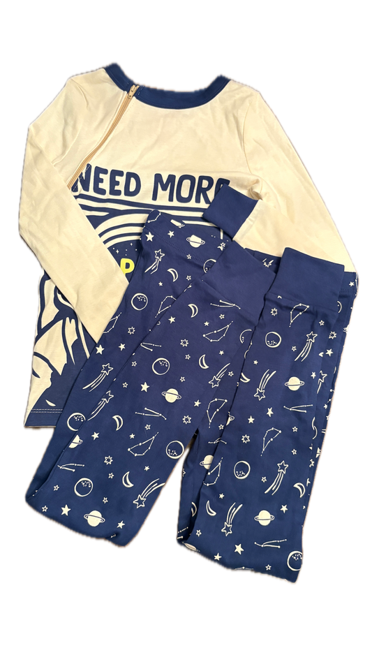 RIGHT ZIPPER Need More Sleep PJs