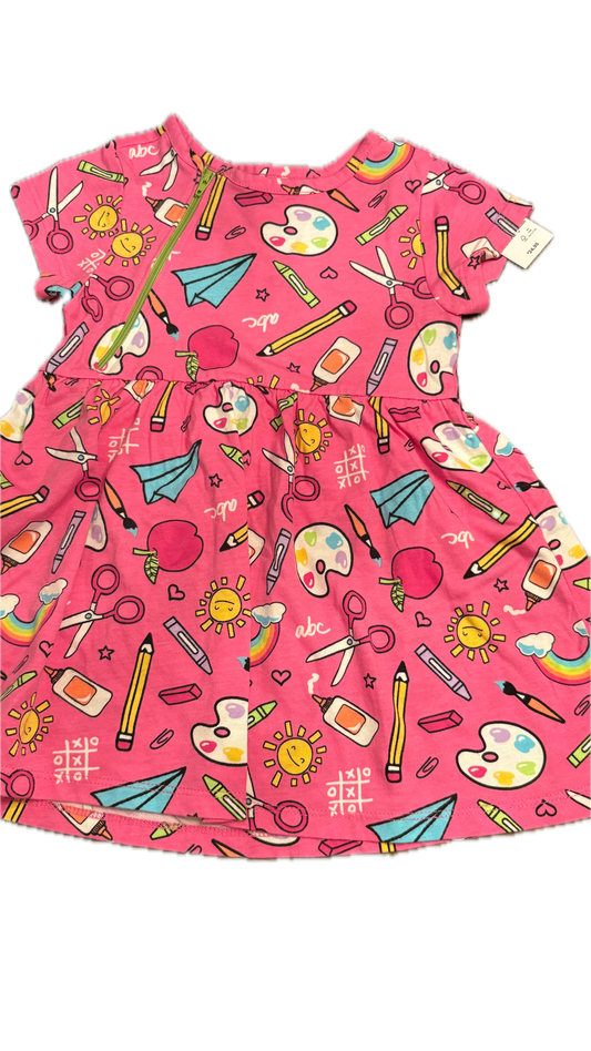 RIGHT ZIPPER Crayon Dress [Pink]