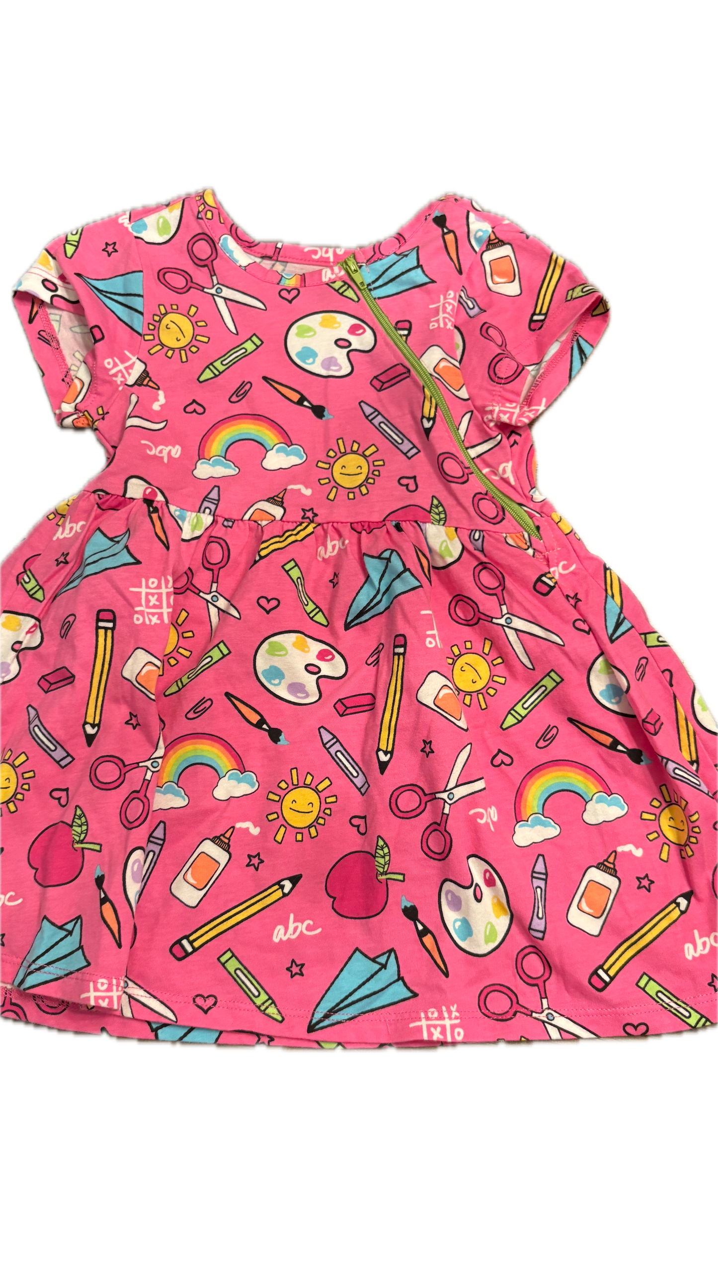 LEFT ZIPPER Crayon Dress [Pink]