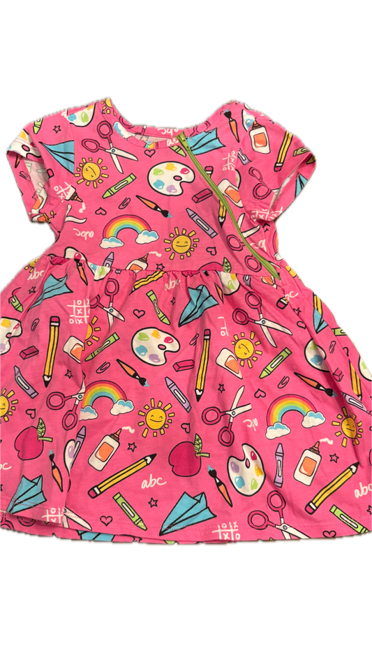 LEFT ZIPPER Crayon Dress [Pink]