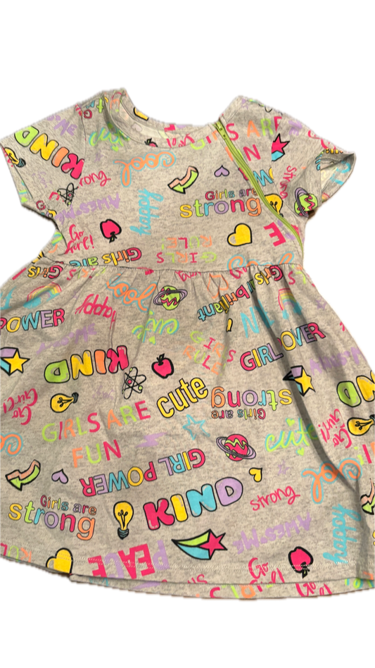 LEFT ZIPPER Positive Words Dress