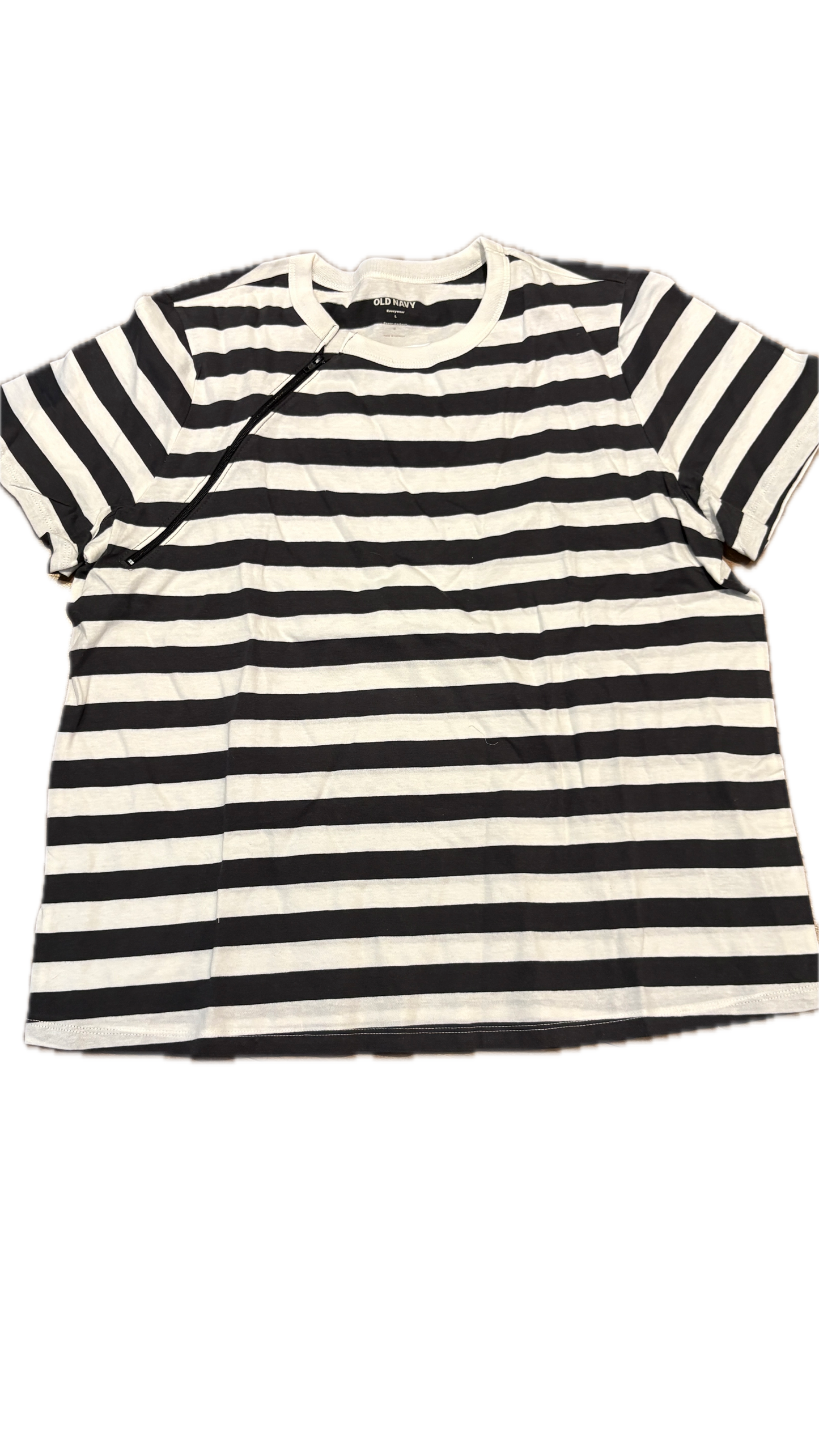 RIGHT ZIPPER Black and White Stripes