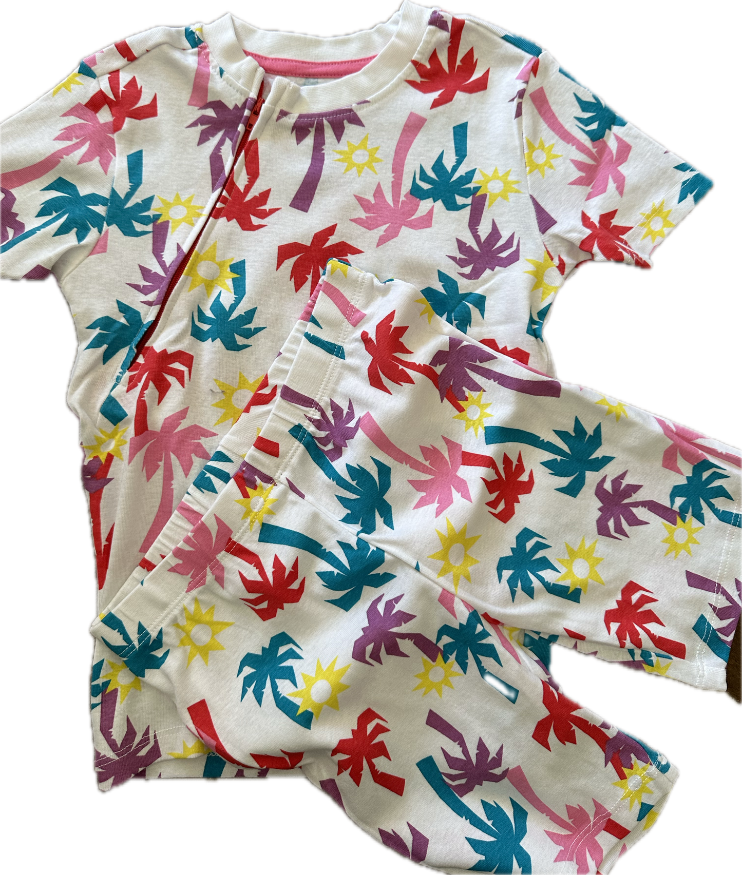 RIGHT ZIPPER Palm Tree PJ's Size 6