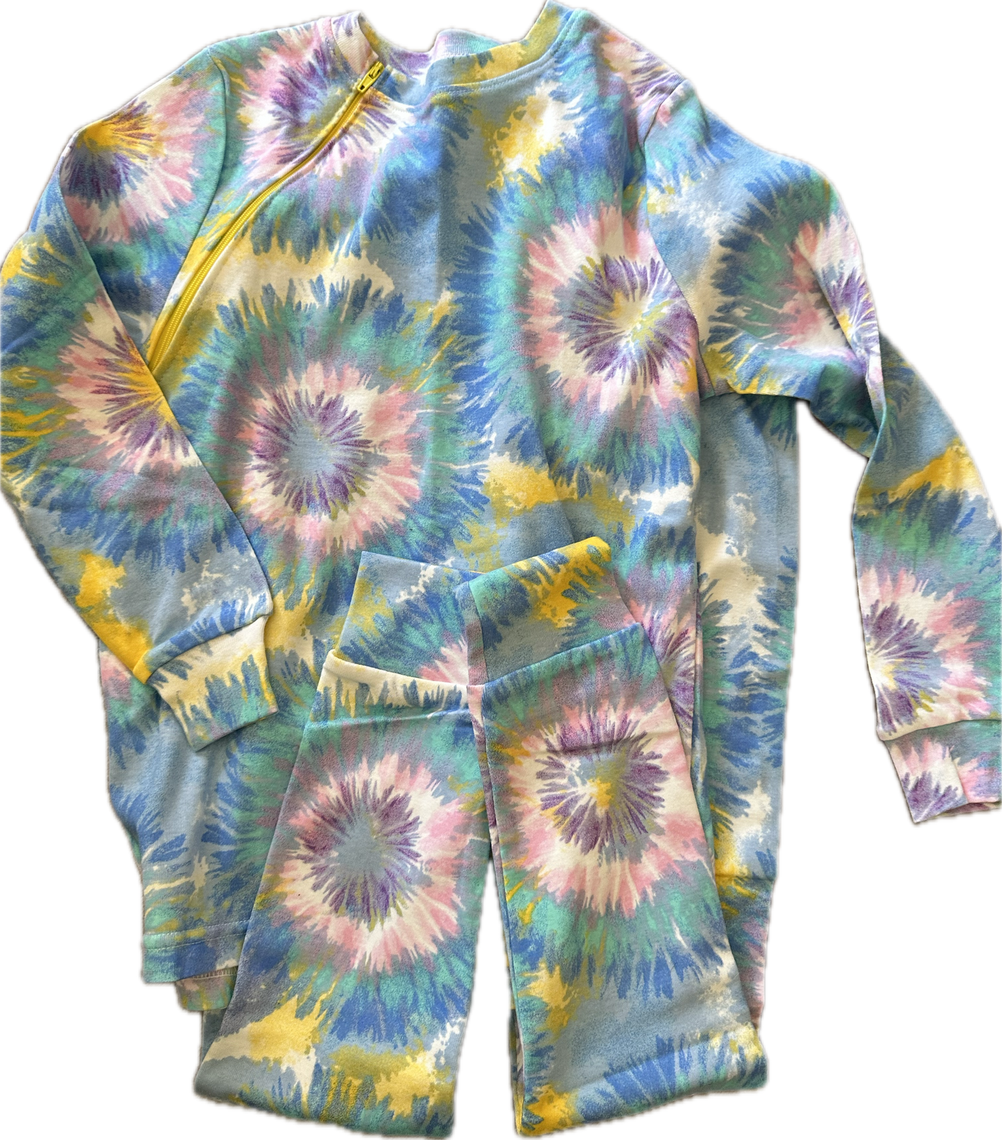 RIGHT ZIPPER Tie Dye Pajamas Size 8