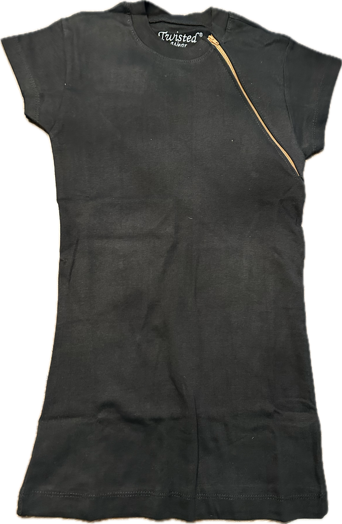 LEFT ZIPPER Black Narrow Tunic