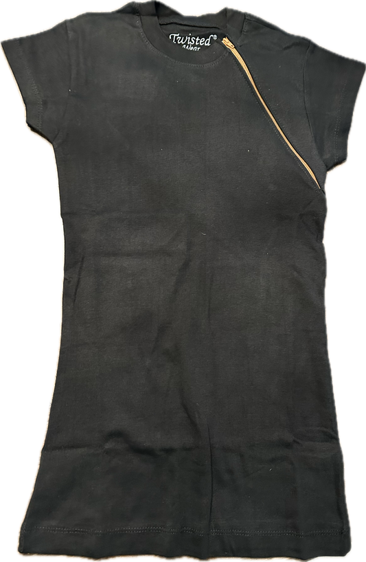 LEFT ZIPPER Black Narrow Tunic