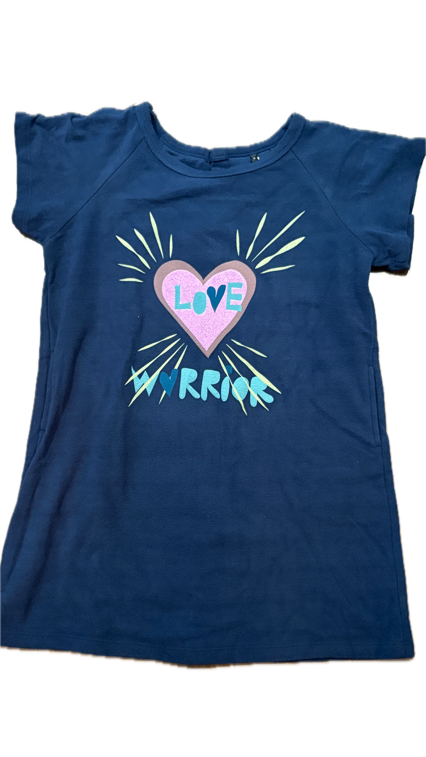 Flannel Hospital Gown - Love Warrior (Blue)